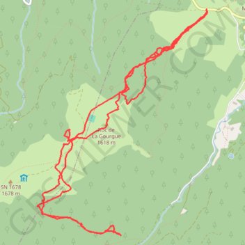 Itinéraire Ski Rando - Le Taulat - Roc de la Courgue, distance, dénivelé, altitude, carte, profil, trace GPS