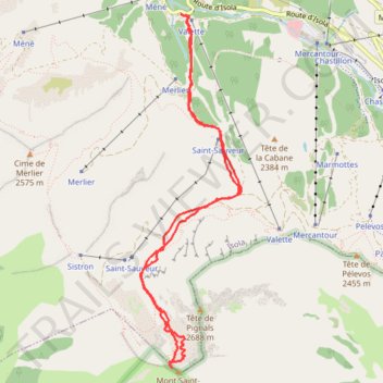 Itinéraire Isola Ski de fond, distance, dénivelé, altitude, carte, profil, trace GPS