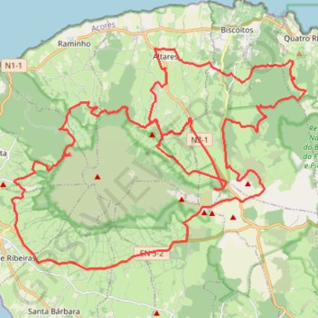 Itinéraire Grande Rota do Oeste - BTT (Ilha Terceira), distance, dénivelé, altitude, carte, profil, trace GPS