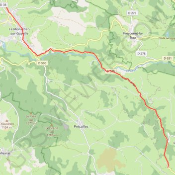 Itinéraire Largentiere-le monastier, distance, dénivelé, altitude, carte, profil, trace GPS