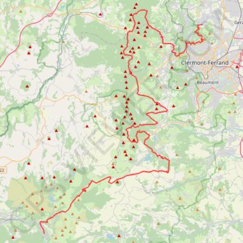 Itinéraire Transvolcanique (TV) - Retour, distance, dénivelé, altitude, carte, profil, trace GPS