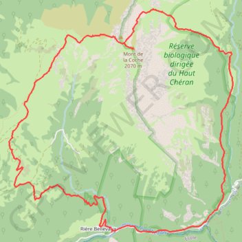 Itinéraire Le Mont de la Coche depuis Rière Bellevaux, distance, dénivelé, altitude, carte, profil, trace GPS