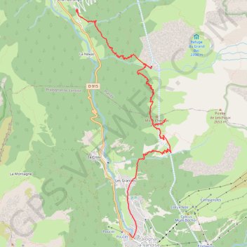 Itinéraire Rando cascade de la Vuzelle, distance, dénivelé, altitude, carte, profil, trace GPS