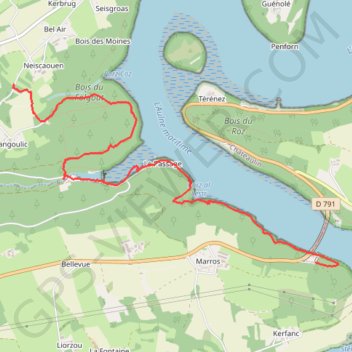 Itinéraire Randonnée de Térenez, distance, dénivelé, altitude, carte, profil, trace GPS