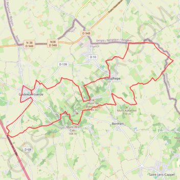 Itinéraire Circuit Fraude et Estaminets, distance, dénivelé, altitude, carte, profil, trace GPS