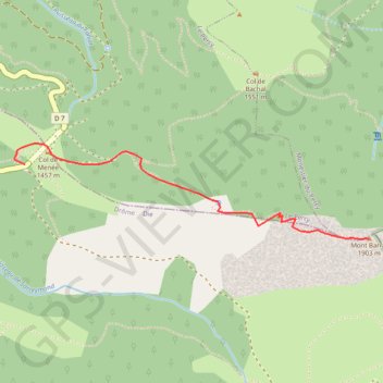 Itinéraire Mont barral, distance, dénivelé, altitude, carte, profil, trace GPS