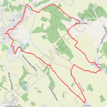 Itinéraire Vacquiers, distance, dénivelé, altitude, carte, profil, trace GPS
