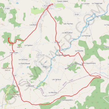 Itinéraire L'Aubépin ts du lyonnais, distance, dénivelé, altitude, carte, profil, trace GPS
