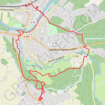 Itinéraire Jouarre, rando de l'abbaye, distance, dénivelé, altitude, carte, profil, trace GPS
