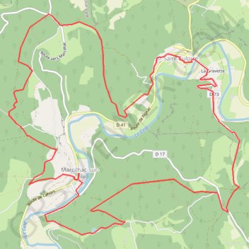 Itinéraire Rando Marcillac, distance, dénivelé, altitude, carte, profil, trace GPS
