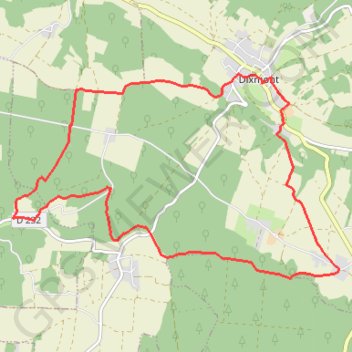 Itinéraire Randonnée autour de Dixmont, distance, dénivelé, altitude, carte, profil, trace GPS