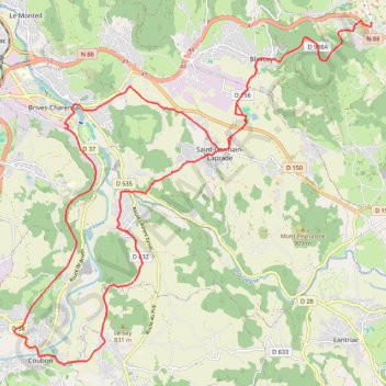 Itinéraire Montoing-Coubon 35Km, distance, dénivelé, altitude, carte, profil, trace GPS
