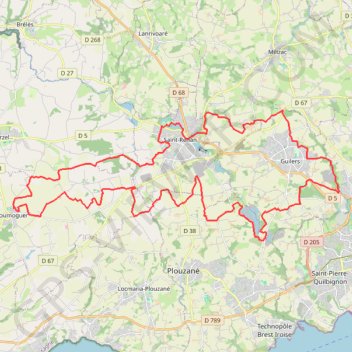 Itinéraire Un petit tour de Ploumoguer à Guillers, distance, dénivelé, altitude, carte, profil, trace GPS