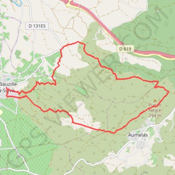 Itinéraire Boucle au départ de Saint-Bauzille-de-la-Sylve, distance, dénivelé, altitude, carte, profil, trace GPS