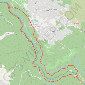Itinéraire Saint Cezaire-Les Gorges de la Siagne, distance, dénivelé, altitude, carte, profil, trace GPS