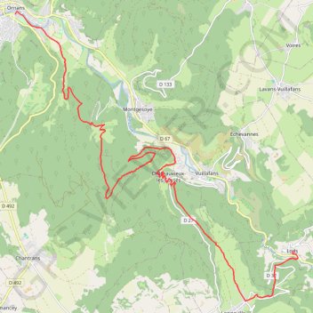 Itinéraire GRP Loue-Lison - Etape 1, distance, dénivelé, altitude, carte, profil, trace GPS