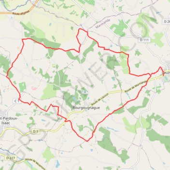 Itinéraire Lauzun/Agnac, grande randonnée dans les coteaux de Guyenne - Pays du Dropt, distance, dénivelé, altitude, carte, profil, trace GPS