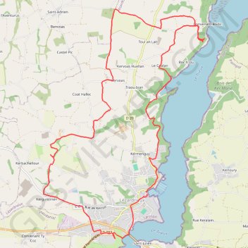 Itinéraire Boucle au départ du port de Lézardrieux, distance, dénivelé, altitude, carte, profil, trace GPS