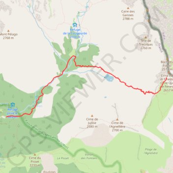 Itinéraire Cime Ouest de Fenestre, distance, dénivelé, altitude, carte, profil, trace GPS