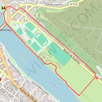 Itinéraire Les prés de Vernonnet - Vernon, distance, dénivelé, altitude, carte, profil, trace GPS