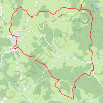 Itinéraire Parc du Morvan - Brassy, distance, dénivelé, altitude, carte, profil, trace GPS