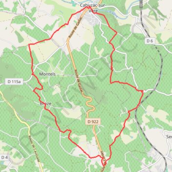 Itinéraire Randonnée Cahuzac-sur-Vère, distance, dénivelé, altitude, carte, profil, trace GPS
