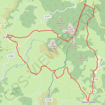 Itinéraire À la découverte des Sucs du Sépoux, de Montfol et du Séponet à cheval, distance, dénivelé, altitude, carte, profil, trace GPS