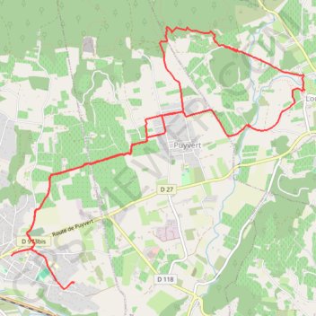Itinéraire Lauris-Lourmarin, distance, dénivelé, altitude, carte, profil, trace GPS