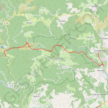 Itinéraire Ardèche Tanargue Largentiere Le gua, distance, dénivelé, altitude, carte, profil, trace GPS