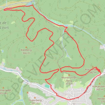 Itinéraire Circuit Soucht, distance, dénivelé, altitude, carte, profil, trace GPS