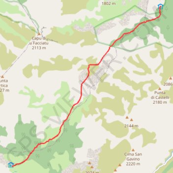 Itinéraire Liaison des bergeries de Vaccaghja à Corte, distance, dénivelé, altitude, carte, profil, trace GPS