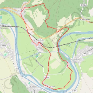 Itinéraire Médière Marche buissonniére, distance, dénivelé, altitude, carte, profil, trace GPS