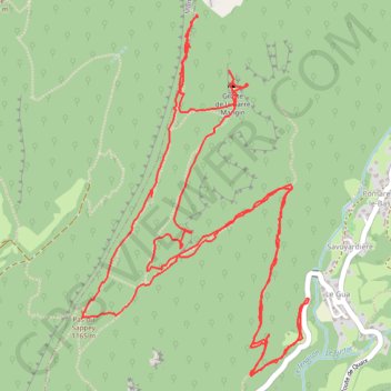 Itinéraire Ouillon de Proveyzieux - Grotte Mangin, distance, dénivelé, altitude, carte, profil, trace GPS