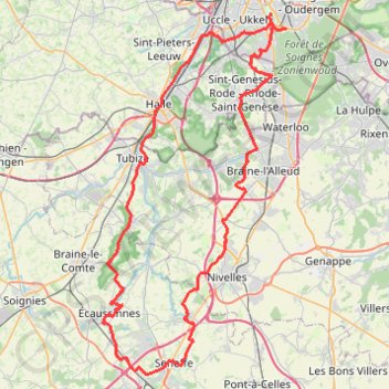 Itinéraire BBB Seneffe A, distance, dénivelé, altitude, carte, profil, trace GPS