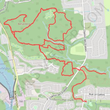 Itinéraire Gatineau Mountain Biking, distance, dénivelé, altitude, carte, profil, trace GPS