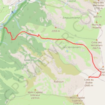 Itinéraire Cime du Diable, distance, dénivelé, altitude, carte, profil, trace GPS