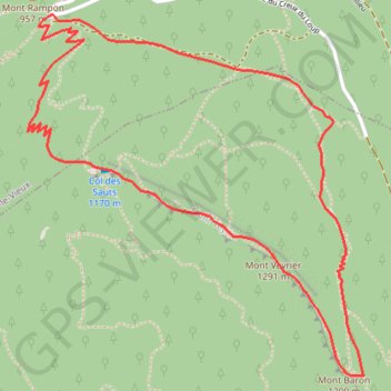 Itinéraire Le Mont Veyrier et le Mont Baron_Tracé aller-retour, distance, dénivelé, altitude, carte, profil, trace GPS