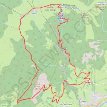 Itinéraire Balade dans le Val d'Arly - La Tête du Torraz, distance, dénivelé, altitude, carte, profil, trace GPS