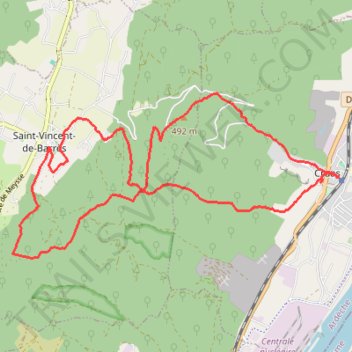 Itinéraire Cruas, distance, dénivelé, altitude, carte, profil, trace GPS