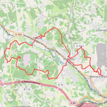 Itinéraire RP ASM Belmont 19-10-24-19983400-20001546-20002785, distance, dénivelé, altitude, carte, profil, trace GPS