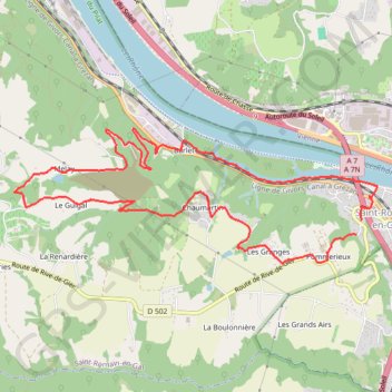 Itinéraire Saint Romain en Gal (69), distance, dénivelé, altitude, carte, profil, trace GPS