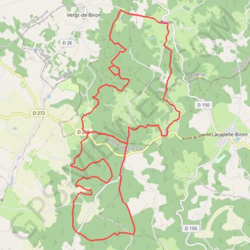 Itinéraire Entre Biron et Bonnenouvelle, distance, dénivelé, altitude, carte, profil, trace GPS