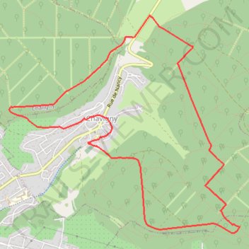 Itinéraire Chavigny, distance, dénivelé, altitude, carte, profil, trace GPS