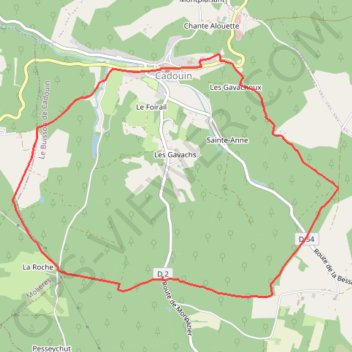 Itinéraire Mon_parcours_CADOUIN_8.8, distance, dénivelé, altitude, carte, profil, trace GPS