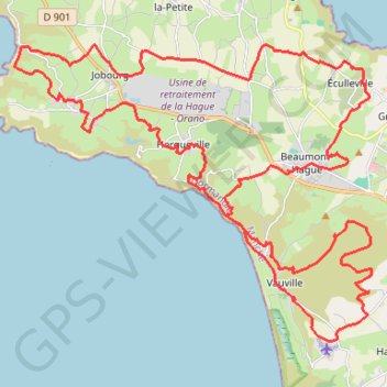 Itinéraire Les sentiers de La Hague, distance, dénivelé, altitude, carte, profil, trace GPS