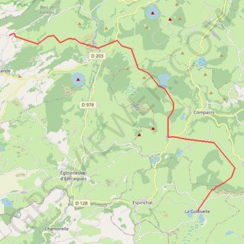 Itinéraire Traversée de la Godivelle à Chareire, distance, dénivelé, altitude, carte, profil, trace GPS