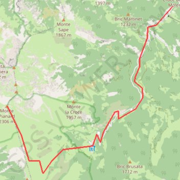 Itinéraire Pianard, distance, dénivelé, altitude, carte, profil, trace GPS