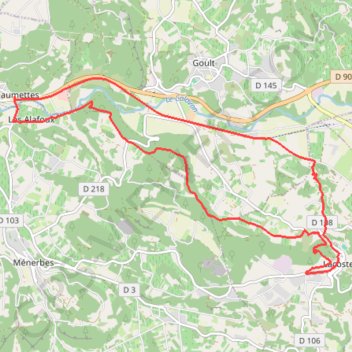 Itinéraire VTT n°48 - Du Calavon au château de Lacoste, distance, dénivelé, altitude, carte, profil, trace GPS
