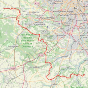 Itinéraire GR11 De Mondeville (Essonne) à Flexanville (Yvelines), distance, dénivelé, altitude, carte, profil, trace GPS