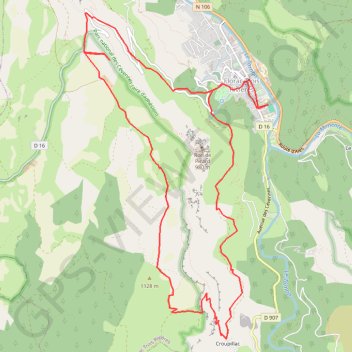 Itinéraire Les Couronnes - Florac, distance, dénivelé, altitude, carte, profil, trace GPS